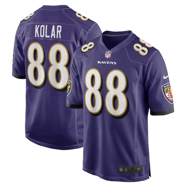 mens nike charlie kolar purple baltimore ravens player game jersey